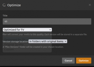 Plex – Video Optimization & Converted Files Permissions